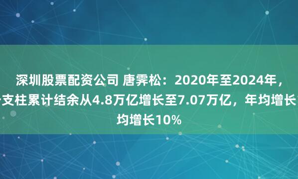 深圳股票配资公司 唐霁松：2020年至2024年，第一支柱累计结余从4.8万亿增长至7.07万亿，年均增长10%